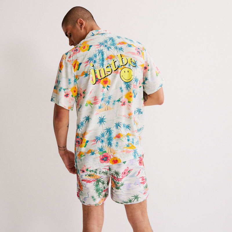 Floral Smiley shirt - white Floral Smiley shirt - white;