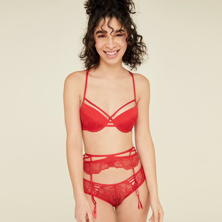 Czerwony biustonosz push-up shuniz red.