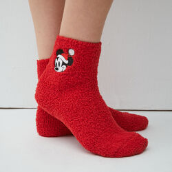 fluffy mickey mouse print socks