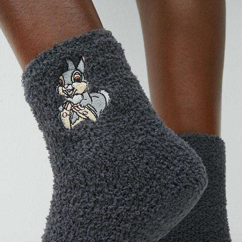 fluffy thumper print socks;