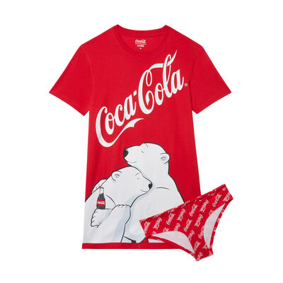 Coca-Cola bear mood tunic and briefs set - red;