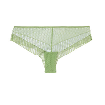 guipure lace cheeky briefs - green;