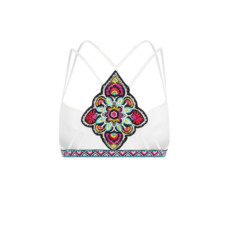 Mexiciz white push-up bustier bra off-white.