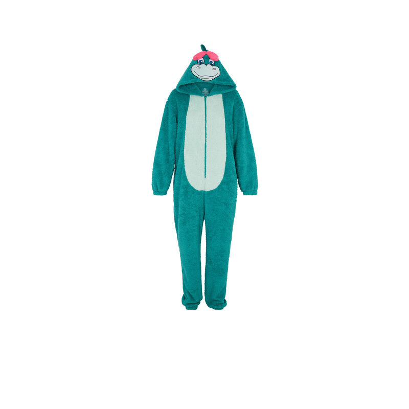 Denveriz denver print fleece jumpsuit teal.