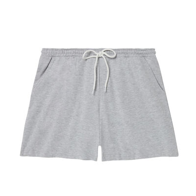 plain cotton shorts - heather grey;