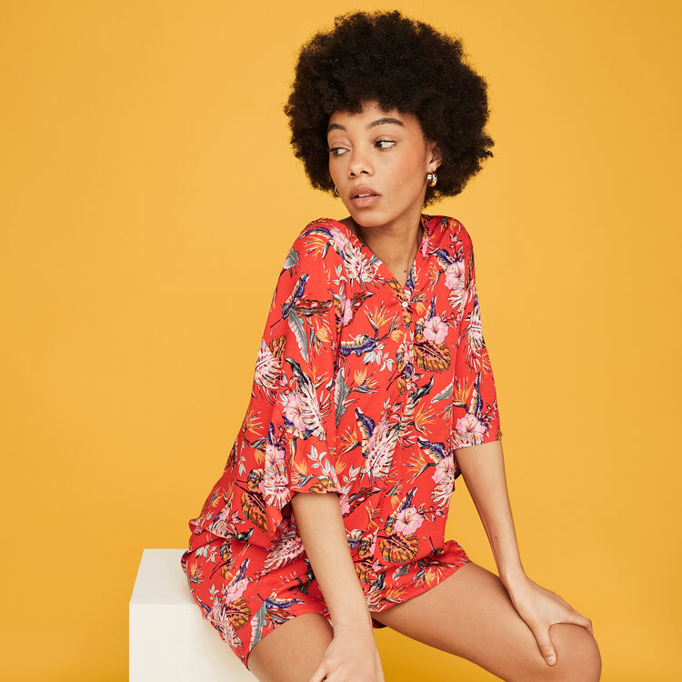 Spaniz coral playsuit red.