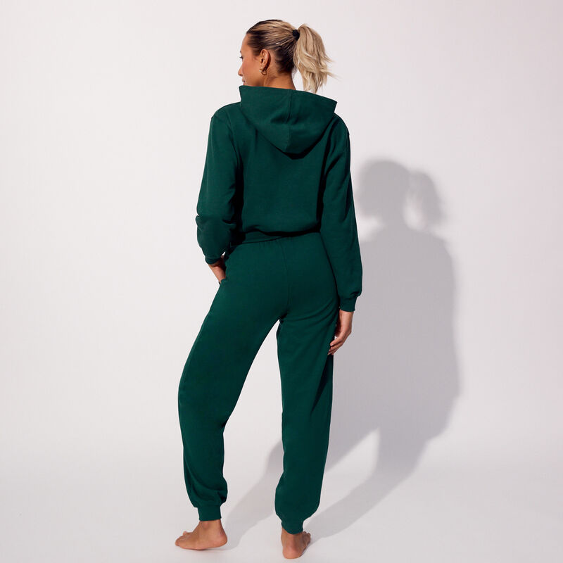 cotton jogging bottoms - forest green;