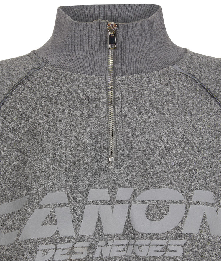 Canondesneigiz reflective print sweatshirt with zip grey.