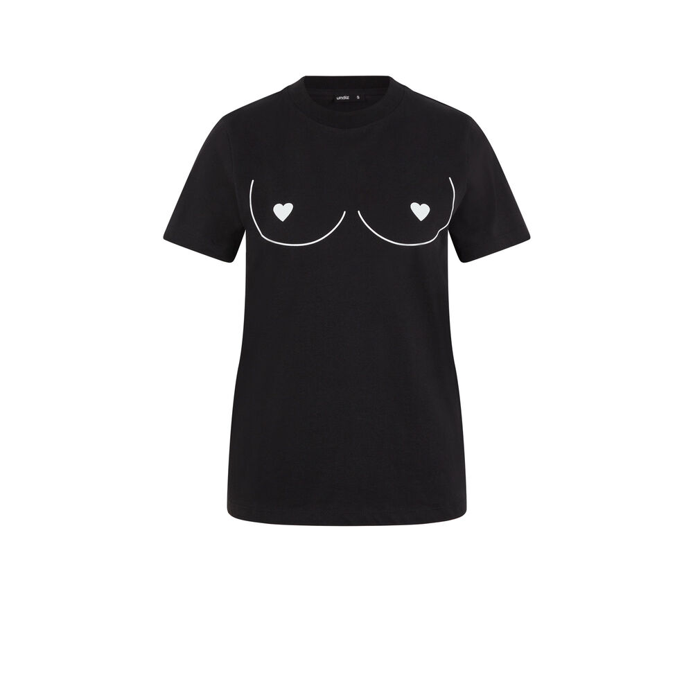 Top z nadrukiem boobs bigboobiz czarny.