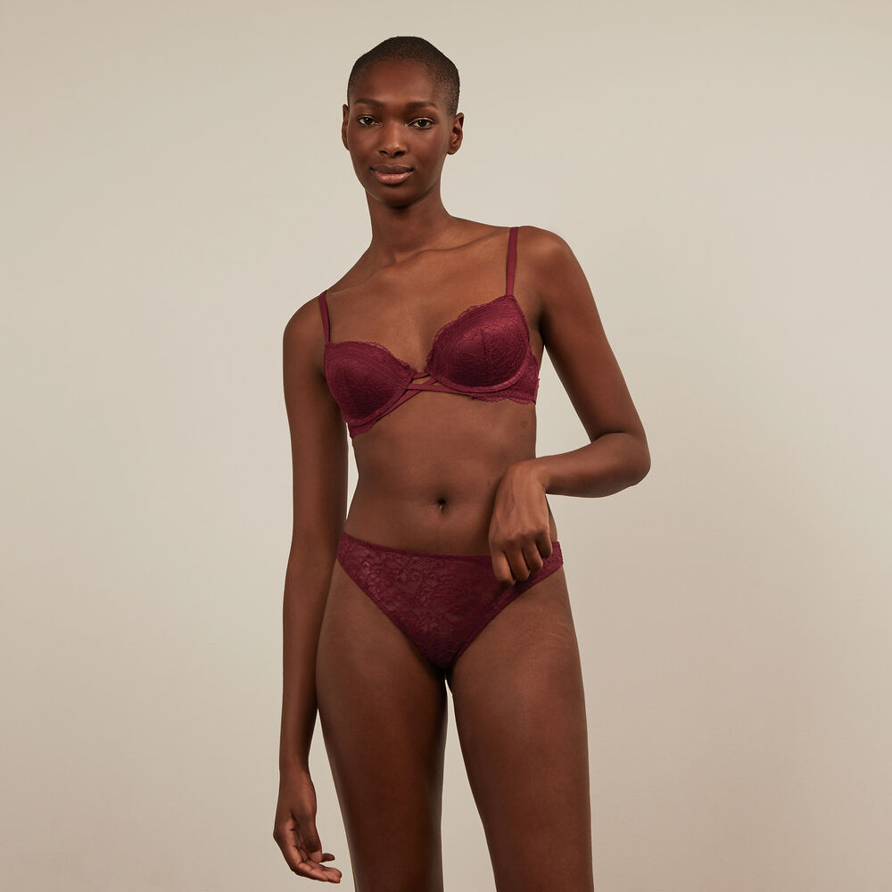 Everydayiz lace tanga briefs - burgundy burgundy.