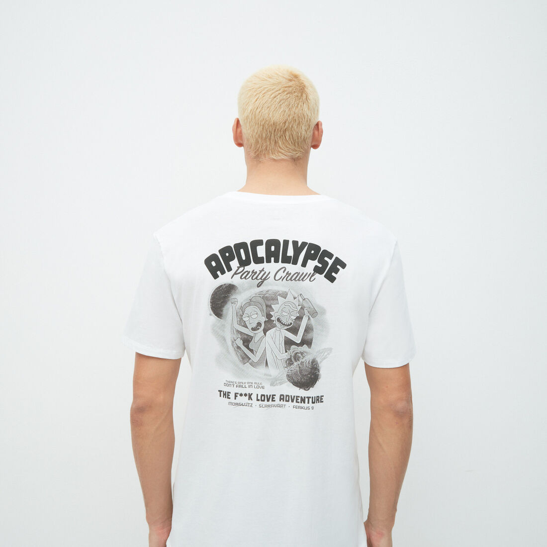 rick and morty print t-shirt;