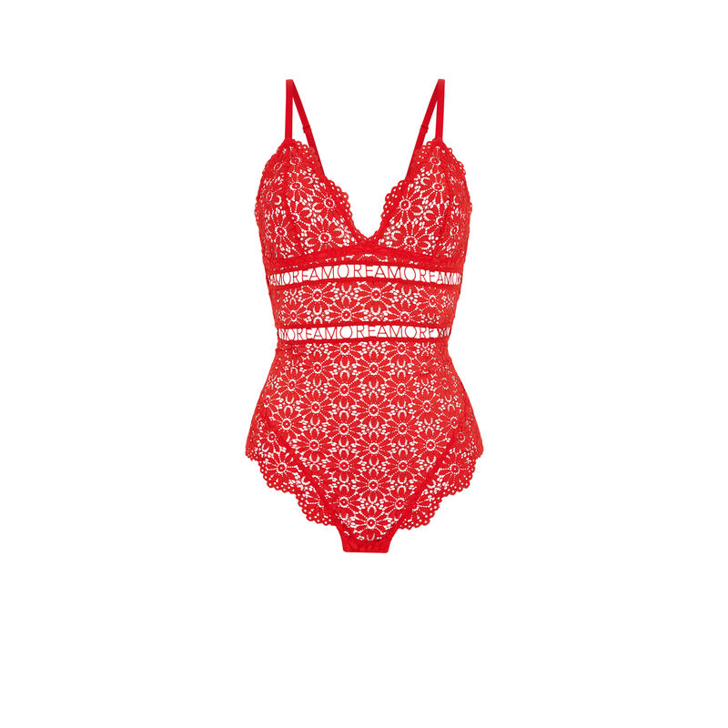 Non-wired tanga bodysuit - red Non-wired tanga bodysuit - red;