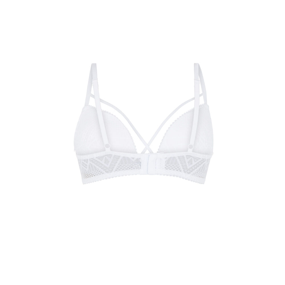 Lace push-up bustier bra - white white.