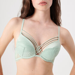 push-up bra in lace with satin straps