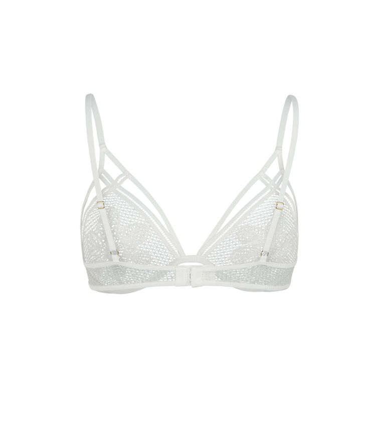 Balconette tulle bra - white white.