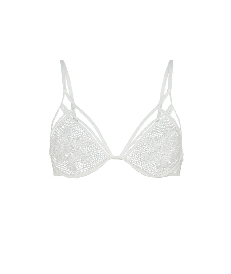 Balconette tulle bra - white white.