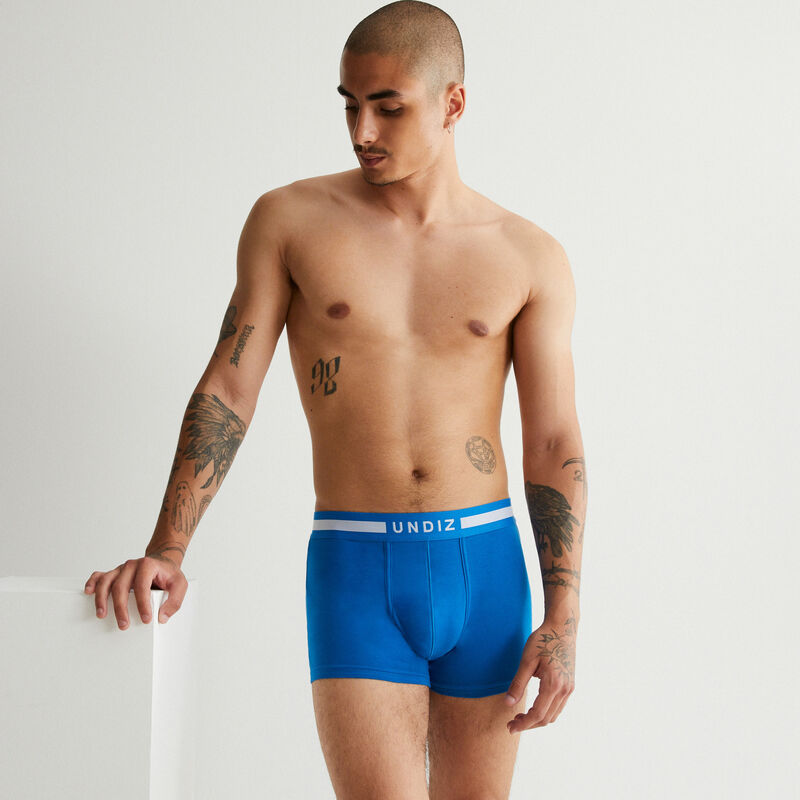 Plain cotton boxers - blue Plain cotton boxers - blue;