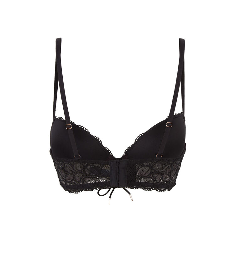 Soutien-gorge bustier ampliforme détail laçage sherifiz noir.