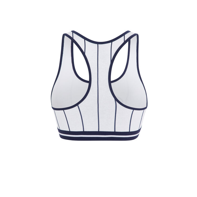 Pinkplastikiz barbie print striped bra white.