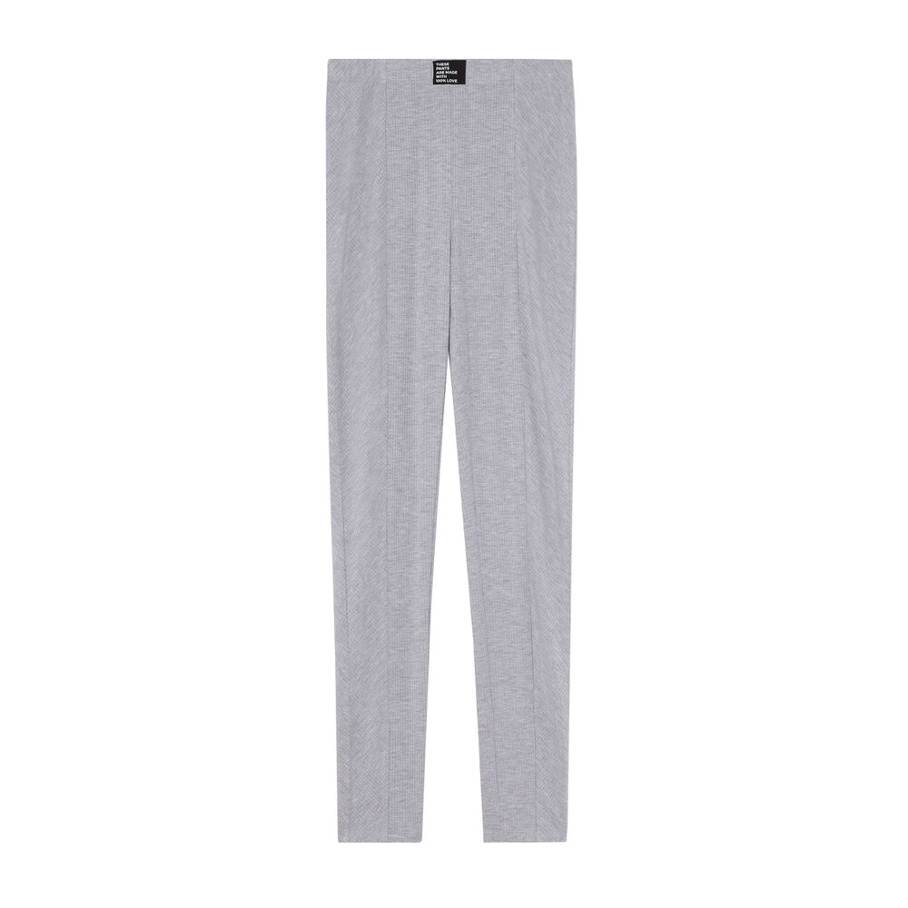 Comfy leggings with 100% love slogan - light grey grey.