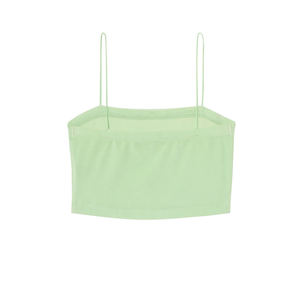 Velvet top with thin straps - green green.