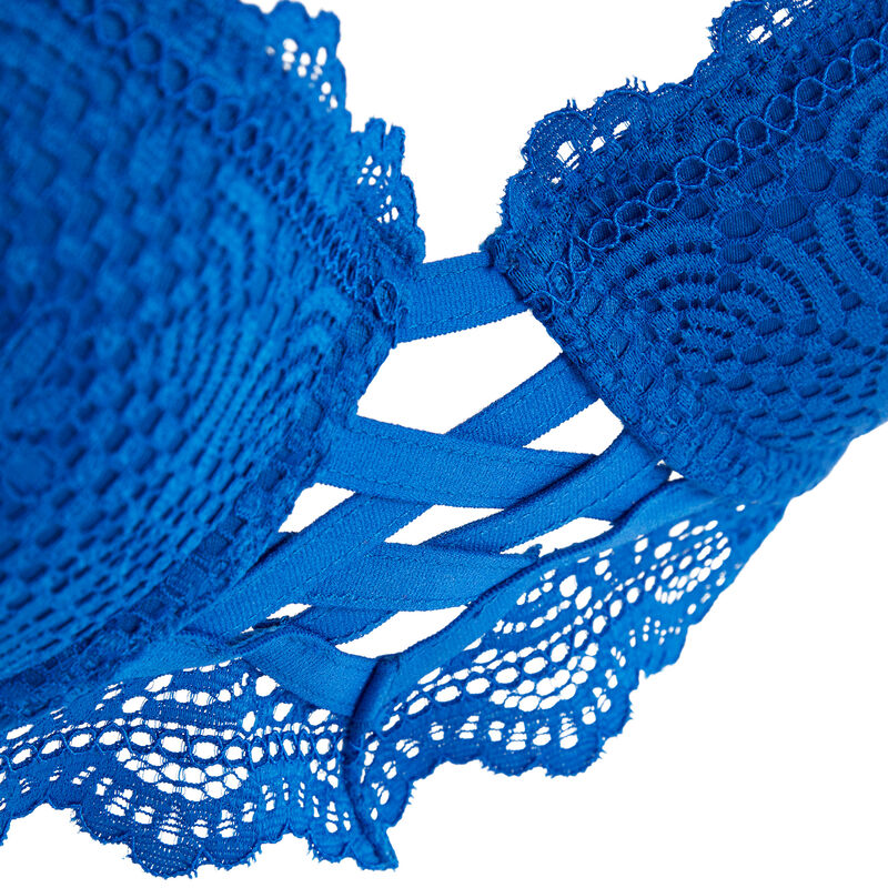 Totoiz push-up bustier bra royal blue.