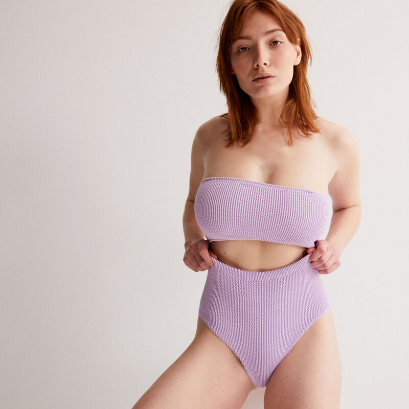 Bustier bandeau bikini top with removable straps - lilac Bustier bandeau bikini top with removable straps - lilac;