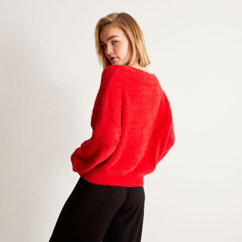 Fleece cardigan with buttons - red Fleece cardigan with buttons - red;