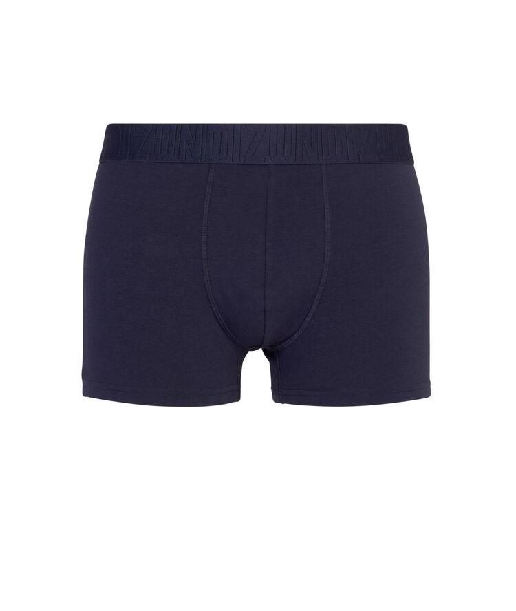 Cotton boxers with slogan - dark blue dark blue.