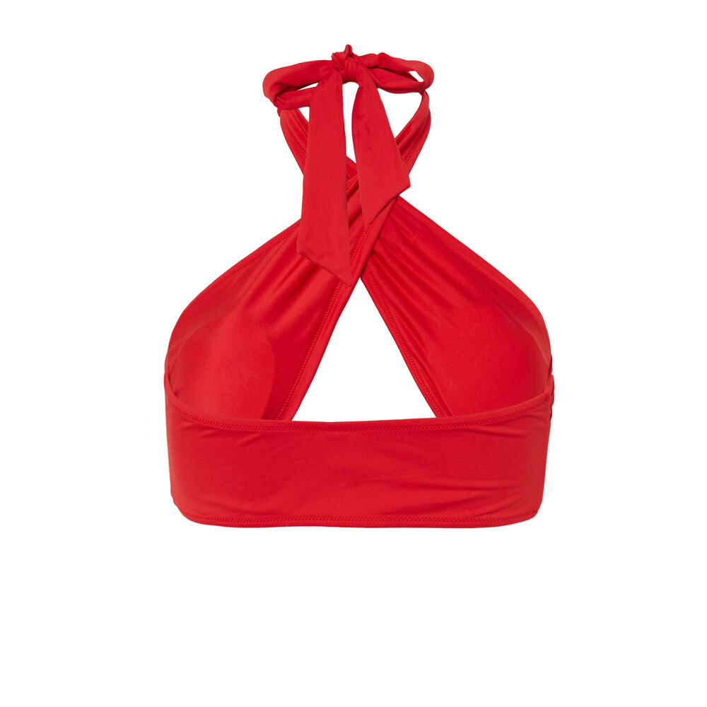 Scarf bralette bikini top - orange red.