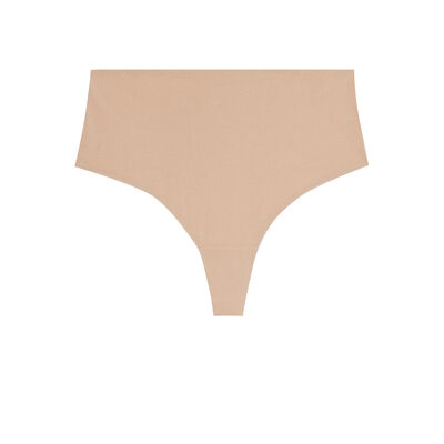 micro high waist thong - beige;