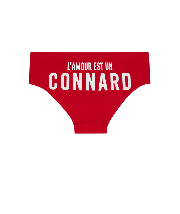 Badloviz shorty with slogan red.