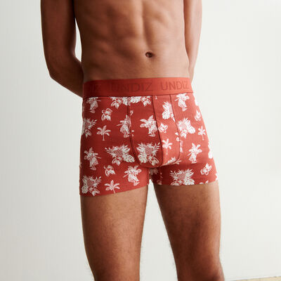 floral pattern boxers - ochre red;