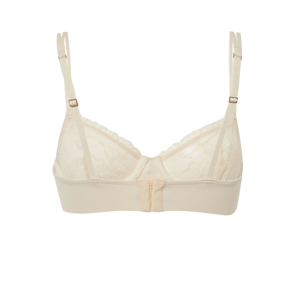 Gloss effect balconette bra - off-white off-white.