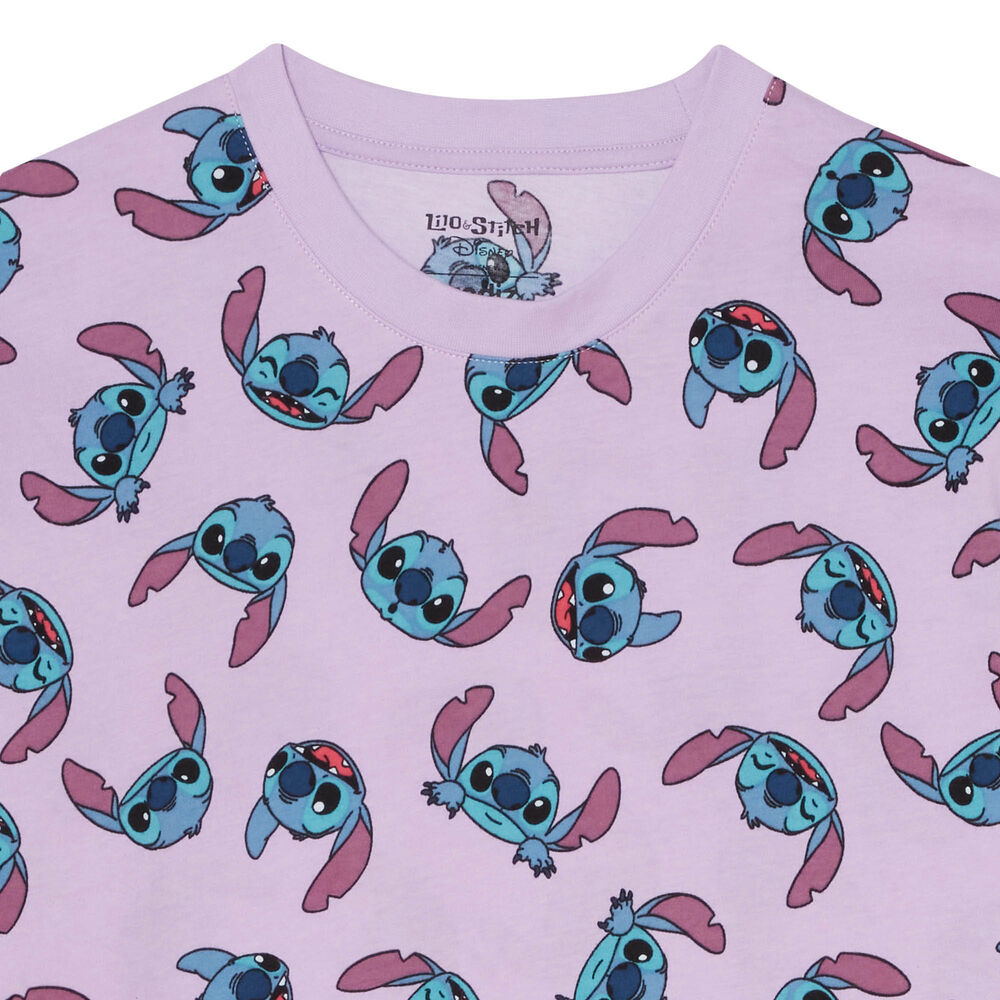 Stitch print top - violet purple.