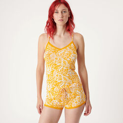 top en jersey à motifs tropicaux;