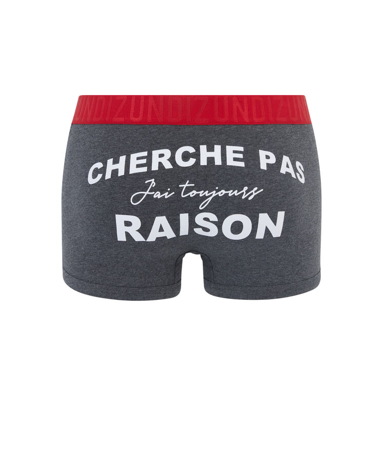 Cheraisiz cotton slogan boxer shorts dark grey.
