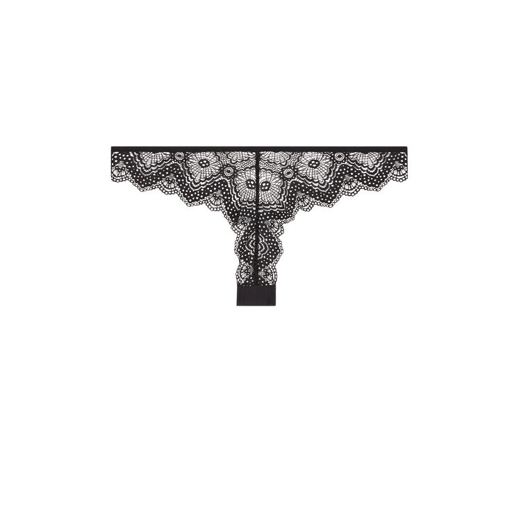 Merveilliz micro/lace tanga briefs black.