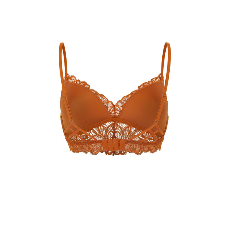 Pampiz triangle bra with lace cups orange.