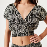relaxed fit top with snakeskin pattern