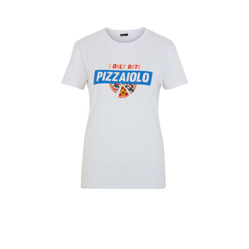 Top z nadrukiem pizzy - biały Top z nadrukiem pizzy - biały;