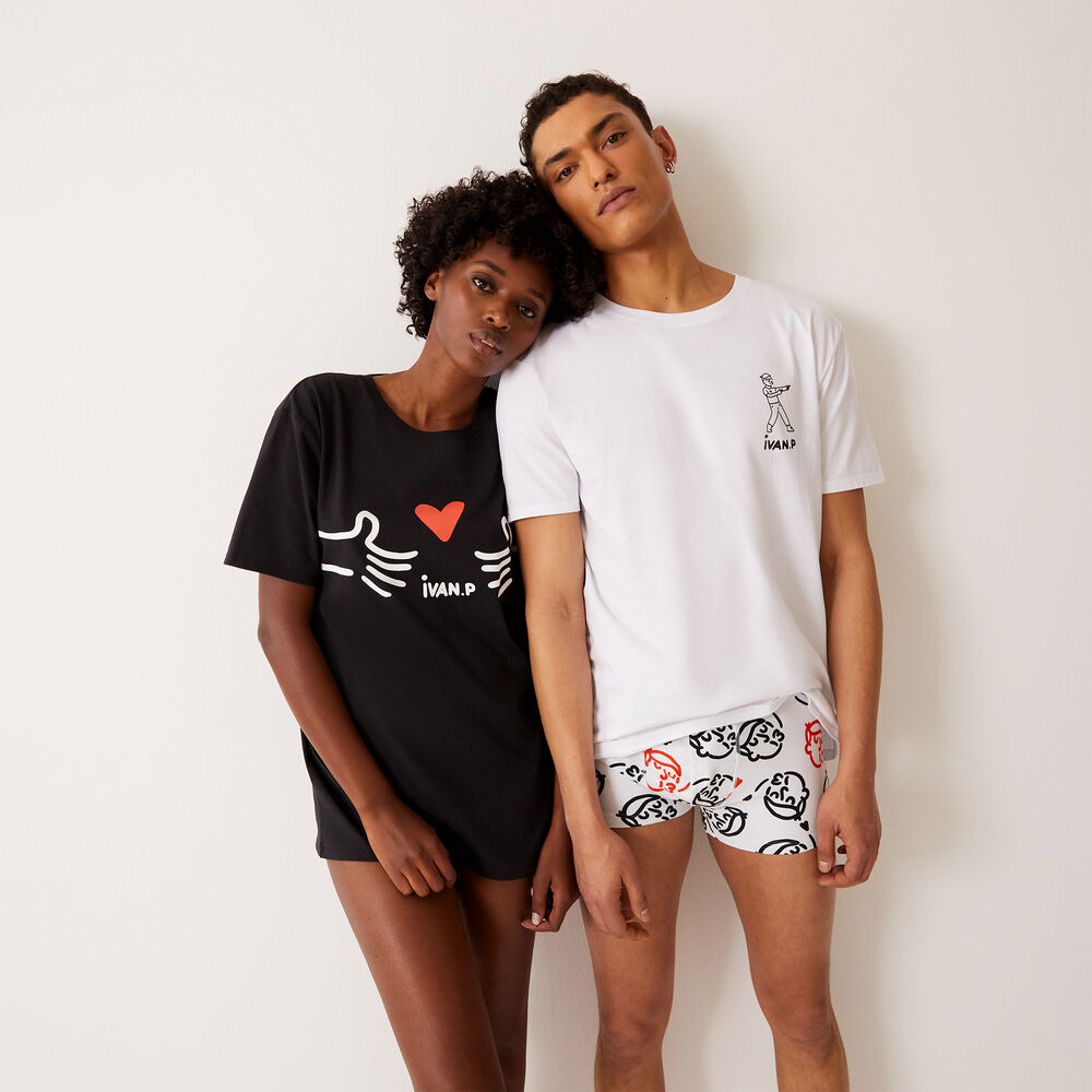 Ivan peev print top - white white.