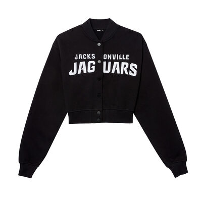 nfl jaguars print bomber jacket - black;