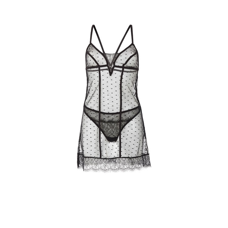 Petitpoiz black nightie + tanga set Petitpoiz black nightie + tanga set;