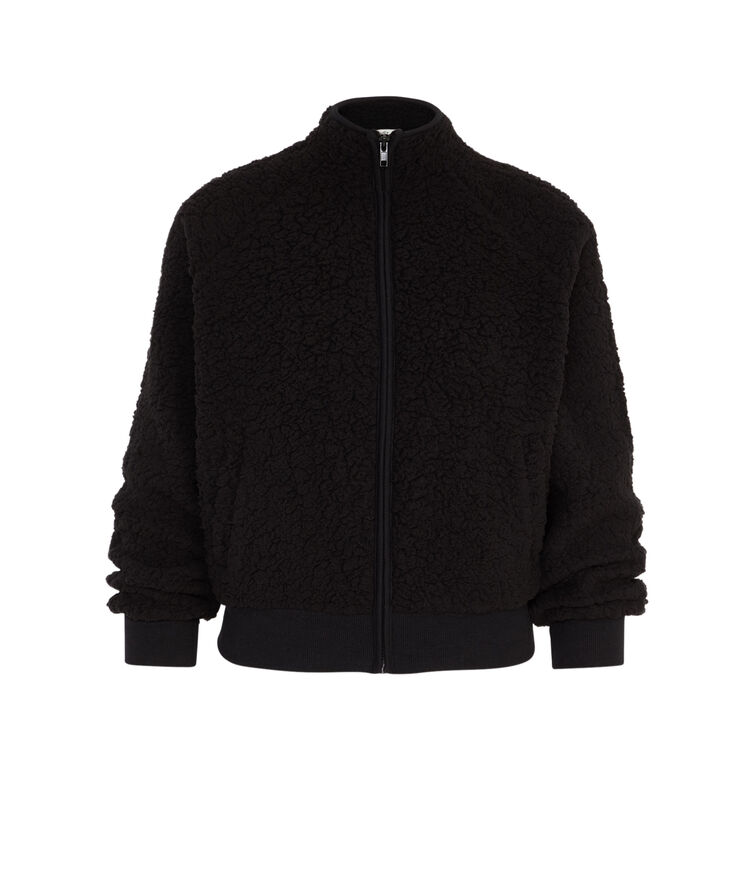 Sherpaliz zip fleece jacket black.