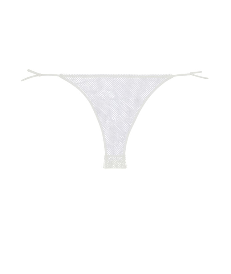 Tulle tanga with ties - white white.