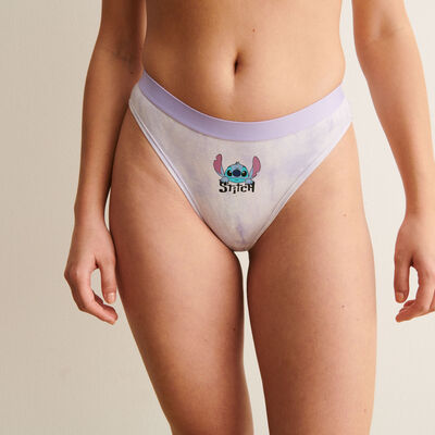 high-waisted briefs with stitch print - lilac;