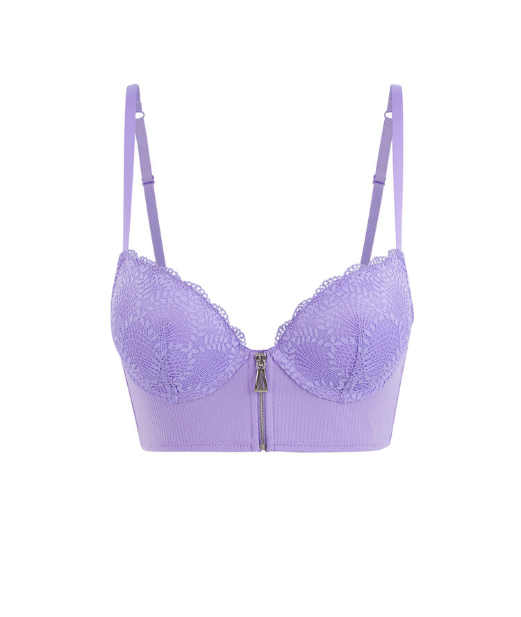 Microribiz micro/lace push-up bustier bra lavender.