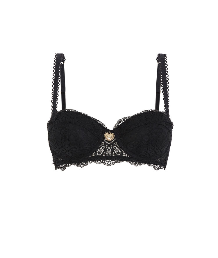 Push-up bra with jewellery detail - black black.