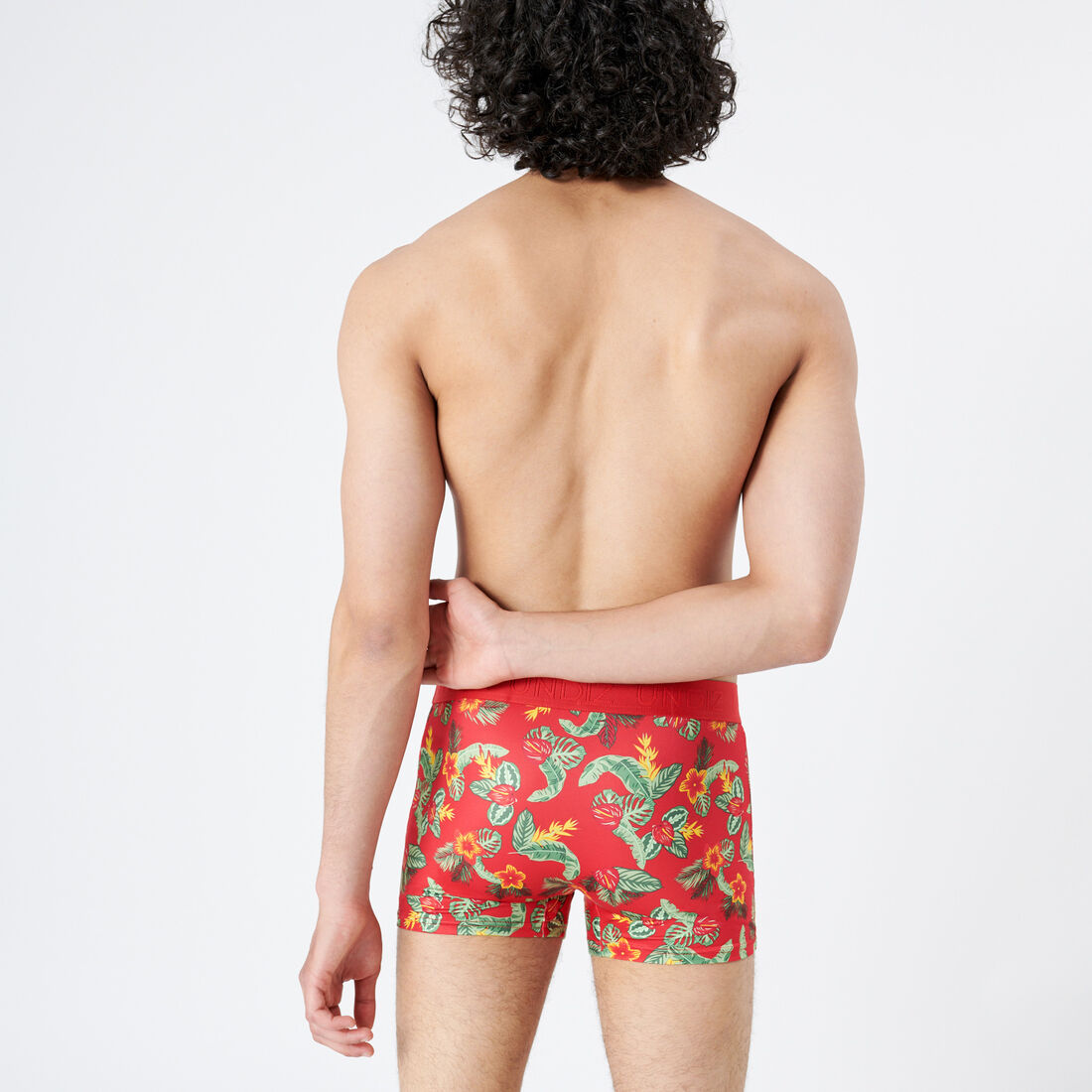 tropical flowers pattern boxers - red;